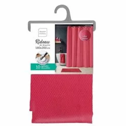 Paris Prix Rideau De Douche Dotty 180x200cm Framboise -Meuble Soldes B2CD 100