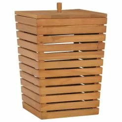VIDAXL Panier A Linge 30x30x45 Cm Bois De Teck Massif