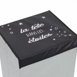 Paris Prix Panier à Linge Pliable Garçon 58cm Noir & Blanc -Meuble Soldes B2CD 1014