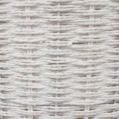 ATMOSPHERA Panier à Linge 40L Rond Costa Blanc -Meuble Soldes B2CD 1021