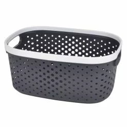 Paris Prix Panière à Linge Ajourée 15L Anthracite