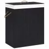 VIDAXL Panier A Linge Bambou Noir 100 L