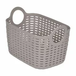 Paris Prix Panier à Linge Arrondi Tressé 6L Taupe