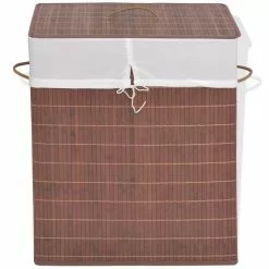 VIDAXL Panier A Linge Rectangulaire Bambou Marron