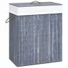 VIDAXL Panier A Linge Bambou Gris 83 L