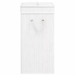 VIDAXL Panier A Linge Bambou Blanc 72 L -Meuble Soldes B2CD 1147