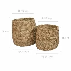 Rendez Vous Déco Panier Rico Tressé Rond (lot De 2) -Meuble Soldes B2CD 1165