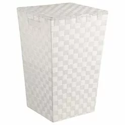 Instant D'O Panier à Linge - Polyester Tressé - Blanc