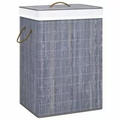 VIDAXL Panier A Linge Bambou Gris