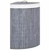 VIDAXL Panier A Linge D'angle Bambou Gris 60 L
