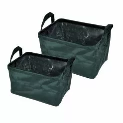 Paris Prix Lot De 2 Panières Rectangles Velvet 32cm Vert Foncé
