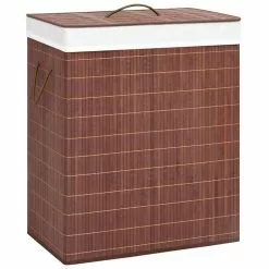 VIDAXL Panier A Linge Bambou Marron 100 L