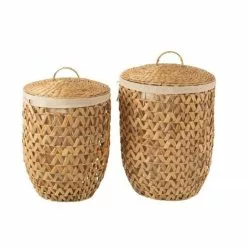 Paris Prix Lot De 2 Paniers à Linge Vitoria 60cm Naturel -Meuble Soldes B2CD 1262