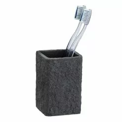 Wenko Gobelet De Salle De Bain Design Pierre Villata - Gris Anthracite -Meuble Soldes B2CD 1291