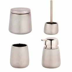 TOILINUX Set Accessoires De Salle De Bain Design Glimma - Rose