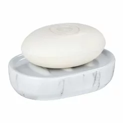 Wenko Porte Savon Effet Marbre Adrada - Blanc
