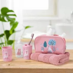 Paris Prix Set 4 Accessoires Salle De Bain Enfant Chaton Rose -Meuble Soldes B2CD 1510