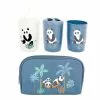 Paris Prix Set 4 Accessoires Salle De Bain Enfant Petit Panda Bleu