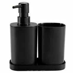 Paris Prix Set De 3 Accessoires Salle De Bain Vita 19cm Noir