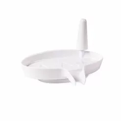 CALICOSY Porte Savon Blanc Avec Support Bagues