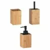 TOILINUX Set Accessoires De Salle De Bain Design Bambou Padua - Marron