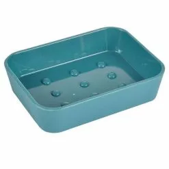 Paris Prix Porte Savon Soft Touch Vitamine II 12cm Bleu Canard