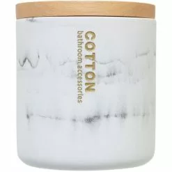 Instant D'O Pot à Coton Design Marbre Lea - Blanc -Meuble Soldes B2CD 1737