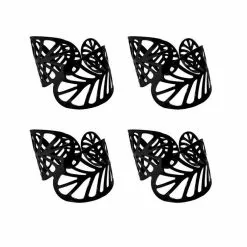 Paris Prix Lot De 4 Ronds De Serviette Black Forest 11cm Noir