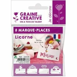 Graine Créative 8 Marque-places Licorne