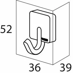 TIGER Crochet Porte-serviette En Metal Chrome Tiger Impuls 3,6x3,9 Cm -Meuble Soldes B2CD 1827