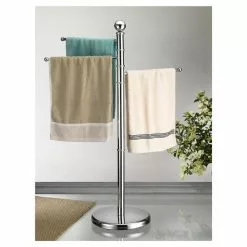 IDIMEX Porte-serviettes Sur Pied PETRA Portant Pour Vêtements Et Linge De Salle De Bain, Avec 3 Tringles Pivotantes, Structure En Métal Chr 7 IDIMEX Porte-serviettes Sur Pied PETRA Portant Pour Vêtements Et Linge De Salle De Bain, Avec 3 Tringles Pivotantes, Structure En Métal Chr -Meuble Soldes B2CD 1835