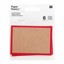 Youdoit 6 Marque-places Kraft Rouge