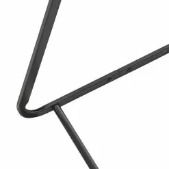 IDIMEX Porte-serviettes Sur Pied FLAVIA échelle à 3 Portants Pour Linge De Salle De Bain, Structure En Métal Noir Et Imprimé Bois -Meuble Soldes B2CD 1893