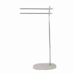 Wenko Porte-serviettes En Inox Design Nature Puro - L. 44 X H. 79 Cm - Gris -Meuble Soldes B2CD 1899