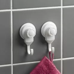 Paris Prix Lot De 2 Crochets Ventouse 8cm Blanc