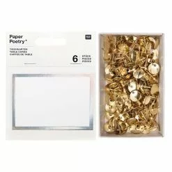 Youdoit 6 Marque-places Argentés + 150 Punaises Dorées