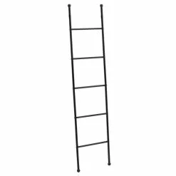 IDIMEX Echelle CASTEL Porte-serviette échelle De Décoration Avec 5 Barreaux, En Métal Laqué Noir -Meuble Soldes B2CD 1976