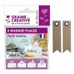 Youdoit 8 Marque-places Petit Marin + 20 étiquettes Kraft Fanion