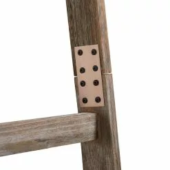 IDIMEX Echelle ESCALA échelle Décorative Avec 4 Barreaux, En Bois De Paulownia Lasuré Brun Foncé -Meuble Soldes B2CD 2046