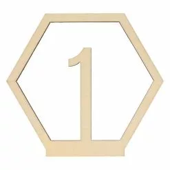Artemio 15 Chiffres En Bois Hexagonaux Pour Table De Mariage