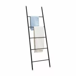 INTERDESIGN Echelle Porte Serviette Noire -Meuble Soldes B2CD 2060