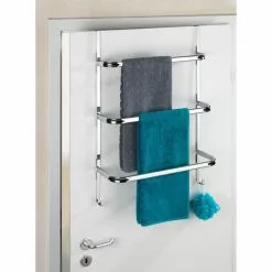 Wenko Porte-serviettes De Porte Design Irpinia - L. 54 X H. 77 Cm - Argent -Meuble Soldes B2CD 2079