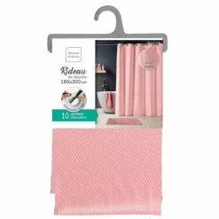 Paris Prix Rideau De Douche Dotty 180x200cm Rose Poudré -Meuble Soldes B2CD 209