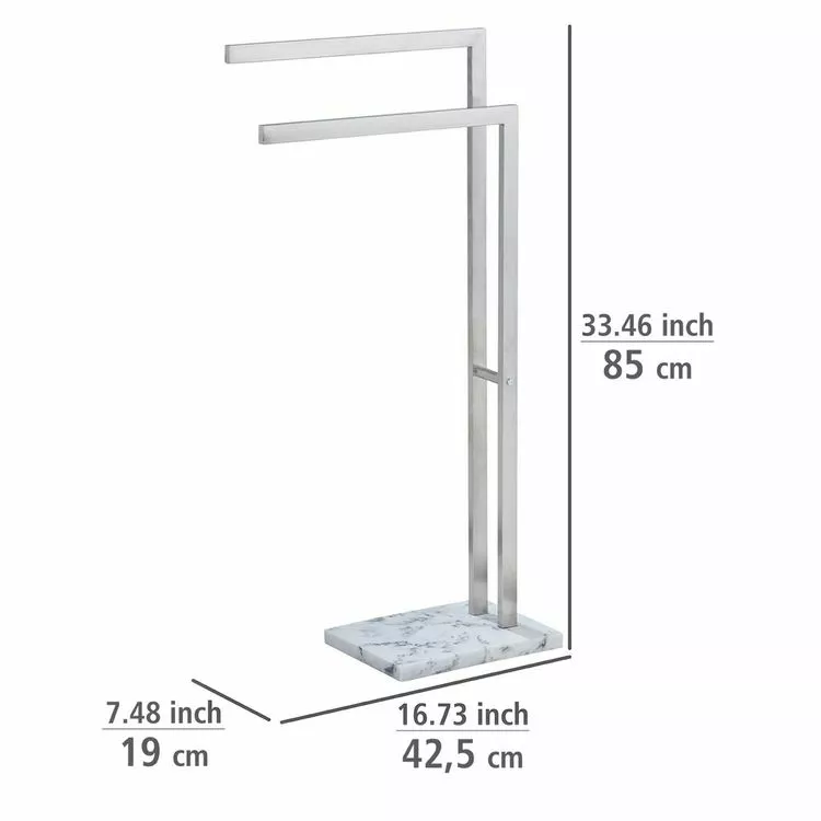 Wenko Porte-serviettes Sur Pied Aprilia 2 Bras - Gris 2 Wenko Porte-serviettes Sur Pied Aprilia 2 Bras - Gris â Image 2