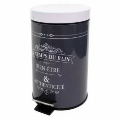 Paris Prix Poubelle à Pédale Imprimée Vintage 3L Anthracite