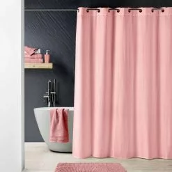 Paris Prix Rideau De Douche Dotty 180x200cm Rose Poudré -Meuble Soldes B2CD 210
