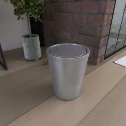 Aurlane Poubelle à Couvercle Oscillant Capacité 5L - WHEELTOP CHROME