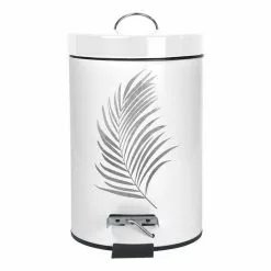 Paris Prix Poubelle à Pédale Imprimée Orbella 3L Blanc & Argent