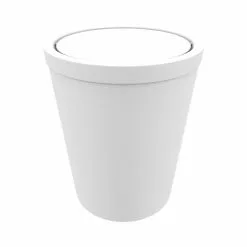 Aurlane Poubelle à Couvercle Oscillant Capacité 5L - WHEELTOP BLANC MAT -Meuble Soldes B2CD 2148