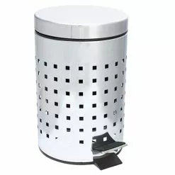 Instant D'O Poubelle WC / Salle De Bain Cube - Inox - 3L - Argent
